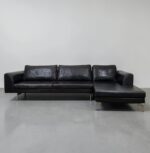 Ecksofa aus echtem Nubukleder, schwarz - Image 11