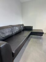 Ecksofa aus echtem Nubukleder, schwarz - Image 5