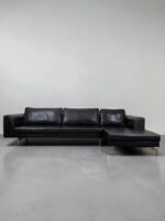 Ecksofa aus echtem Nubukleder, schwarz - Image 8