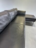 Ecksofa aus echtem Nubukleder, schwarz - Image 7