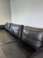 Ecksofa aus echtem Nubukleder, schwarz - Image 3