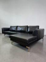 Ecksofa aus echtem Nubukleder, schwarz - Image 2