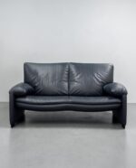 Leolux Bora 2-seater sofa, navy real leather - Image 5
