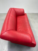 De Sede DS-91 Sofa, Vintage-Leder, Lippenstiftrot – Bild 6