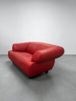 De Sede DS-91 Sofa, Vintage-Leder, Lippenstiftrot – Bild 3