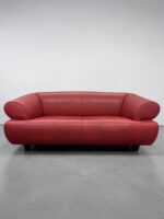 De Sede DS-91 Sofa, Vintage-Leder, Lippenstiftrot – Bild 7