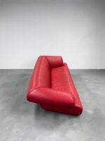 De Sede DS-91 Sofa, Vintage-Leder, Lippenstiftrot – Bild 4