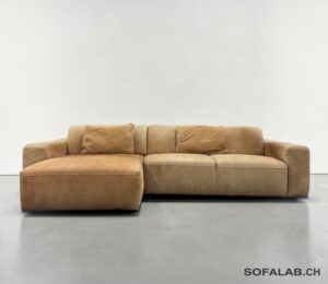 Corner Sofa, full-aniline leather, Camel/Cognac – Occasion sofa buy at SofaLab