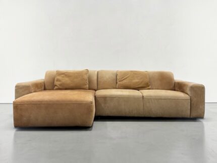 Corner Sofa, full-aniline leather, Camel/Cognac – Occasion sofa buy at SofaLab