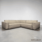 Corner Sofa made of light gray real leather – buy Occasion sofa at SofaLab