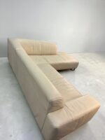 Pfister-Ecksofa aus Echtleder, pistazien-beige – Bild 3