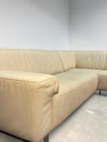 Pfister-Ecksofa aus Echtleder, pistazien-beige – Bild 8