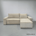 Corner Sofa Lightbeige Cordstoff with sleep function – Buy Occasion Sofa at SofaLab