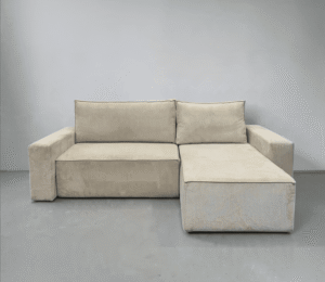 Corner Sofa Lightbeige Cordstoff with sleep function – Buy Occasion Sofa at SofaLab