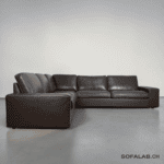 Corner Sofa Made of real bull leather, tobacco brown – buy Occasion sofa at SofaLab