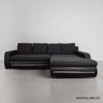 Black Corner Sofa with sleep function and storage space – buy Occasion Sofa from SofaLab