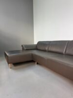 Ecksofa aus echtem Rindsleder, tabakbraun – Bild 11