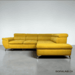 Yellow mustard Corner Sofa made of fabric with sleeping function and storage space – buy Occasion Sofa from SofaLab