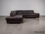 Corner Sofa like new, real leather, Togo brown - Picture 11